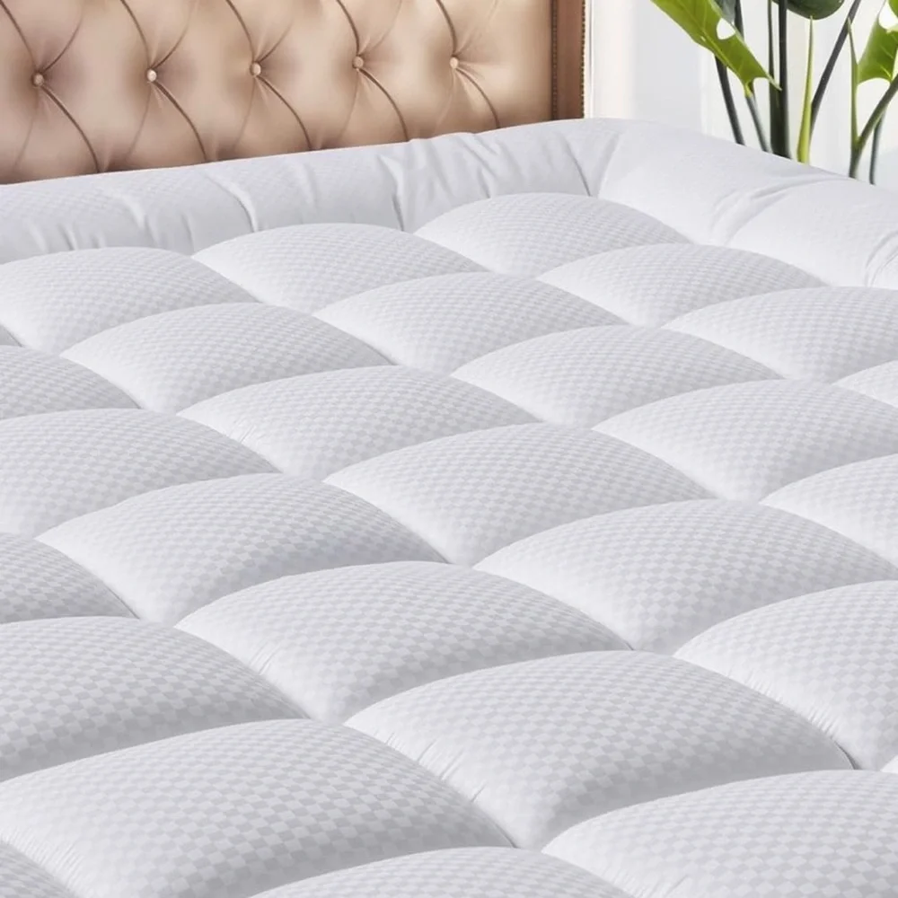 White Quilted TWIN XL Pillow Top Mattress Topper Pad Cover Protector NEW